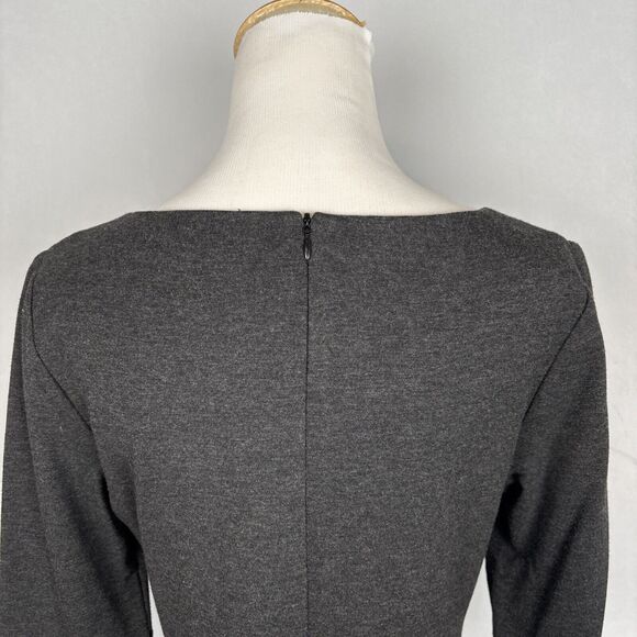 Trina Turk Ponte Sheath Dress 6 Dark Gray 3/4 Sleeves Professional Workwear - Picture 6 of 8